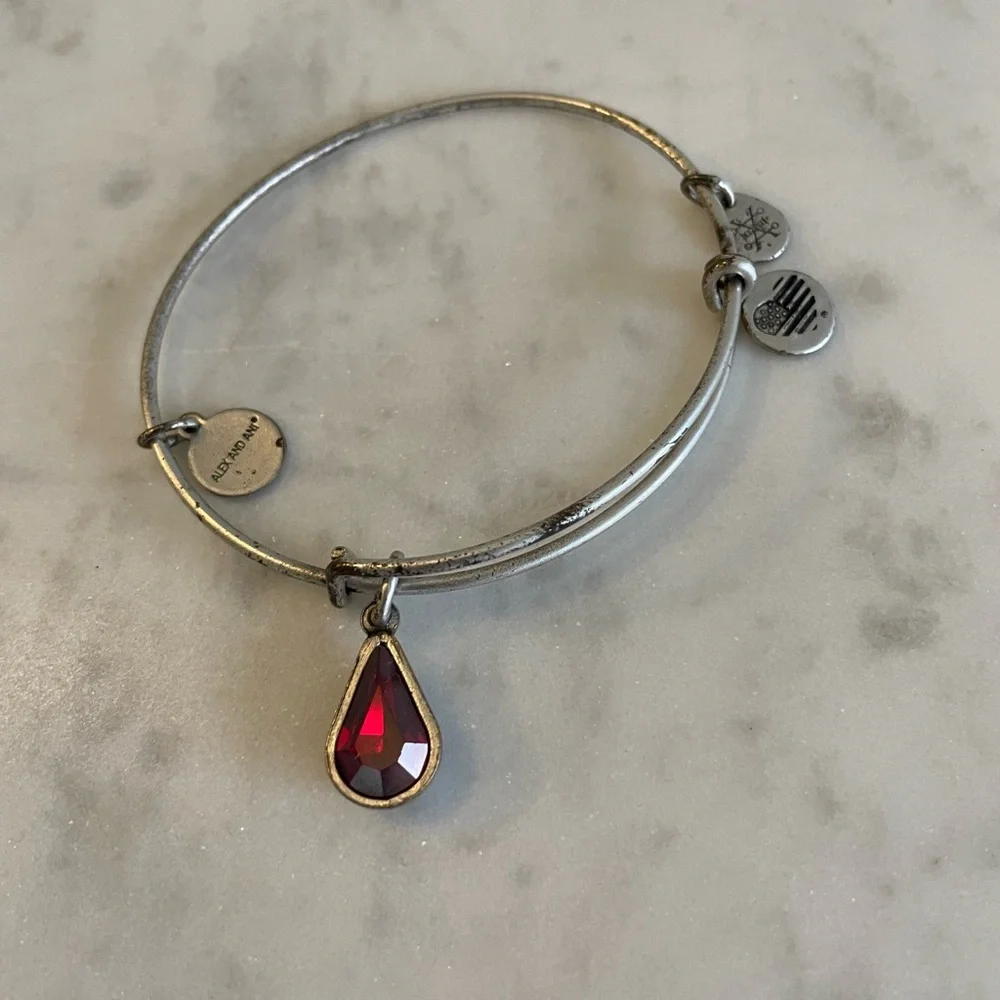 ❤️ ALEX AND ANI JANUARY TEAR DROP GARNET BRACELET